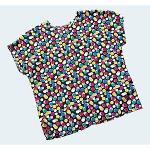 Vintage CHRISTIE & JILL 80s / 90s Abstract Polka Dot Blouse Top Size Med